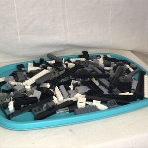 Lego Toy Lot Bulk. Black, White, Grey & Clear Mix. 13oz Random Mix 100% Lego